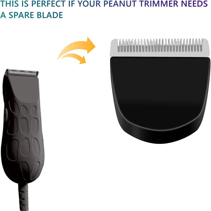 AIJALY 2 Pack Professional Peanut Clipper/Trimmer Snap On Replacement Blades #2068-300 - Compatible with Wahl Peanut Hair Clipper/Trimmer, Black - Image 3